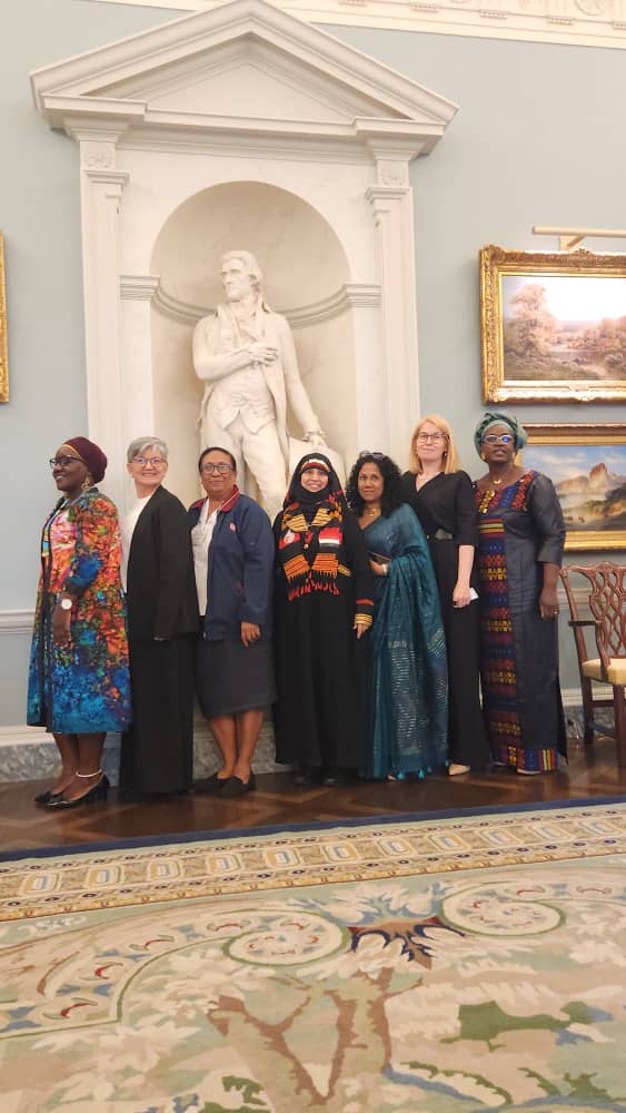 Zabib and fellow advocates at US government building